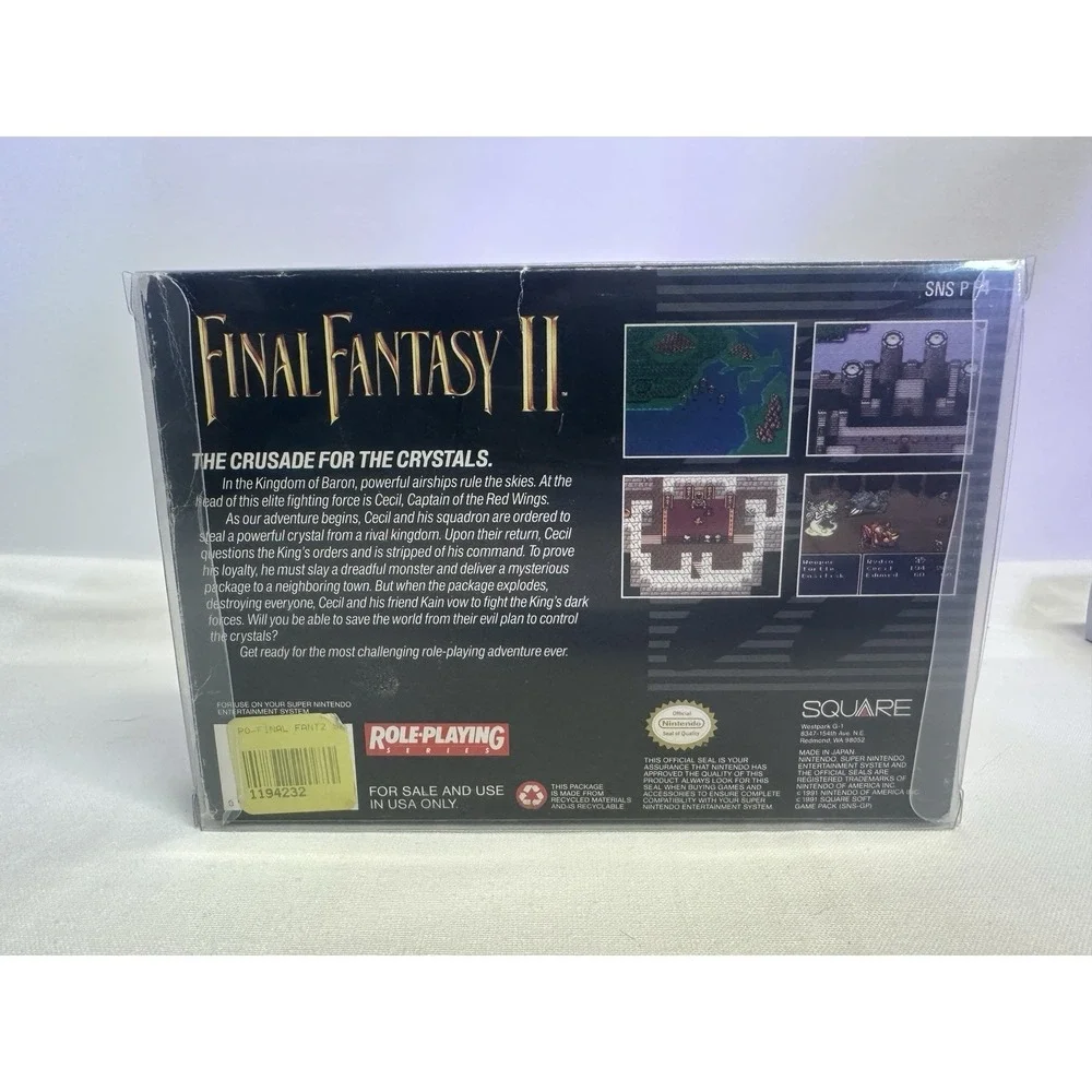 Final Fantasy II 2 Super Nintendo SNES Authentic CIB Complete Box Manual Map